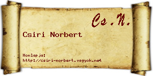 Csiri Norbert névjegykártya